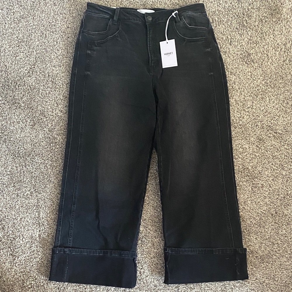 Vervet baggy wide leg black jeans